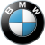 BMW logo: circular badge with blue and white quadrants inside a black ring and a silver outer rim